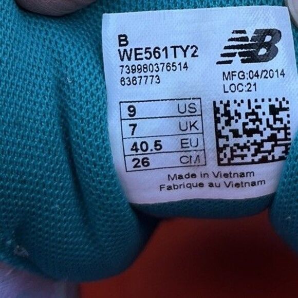 New Balance 561 v2 Women’s Size 9 Teal Purple Running Shoes WE561TY2 Comfort - Picture 10 of 10